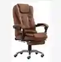 Silla Ejecutiva De Oficina Ergonomica Color Marrón Con Reposapies