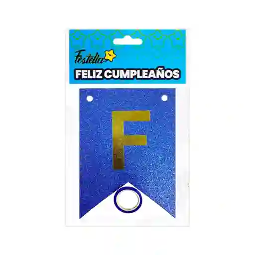 Banderines Escarchado Azul Rey Pequeño Feliz Cumpleaños