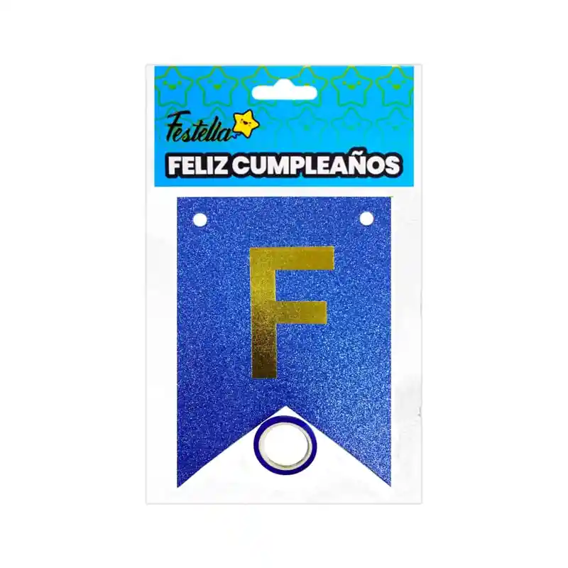 Banderines Escarchado Azul Rey Pequeño Feliz Cumpleaños