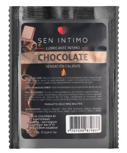 Lubricante Comestible Chocolate Sen Intimo 7ml