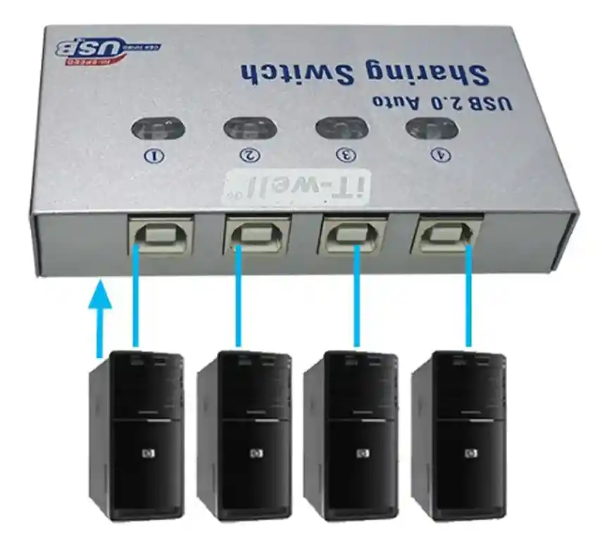 Switch Impresora 4 Puertos