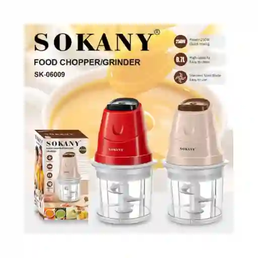 Picadora Multifunción Sokany De 250 W Con Recipiente De 700 Ml