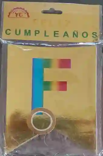 Banderines Dorado De Letra Alcoiris Pequeño