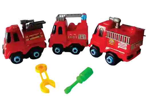 Kit Juguete Carros Bomberos Desarmables X3 Unidades