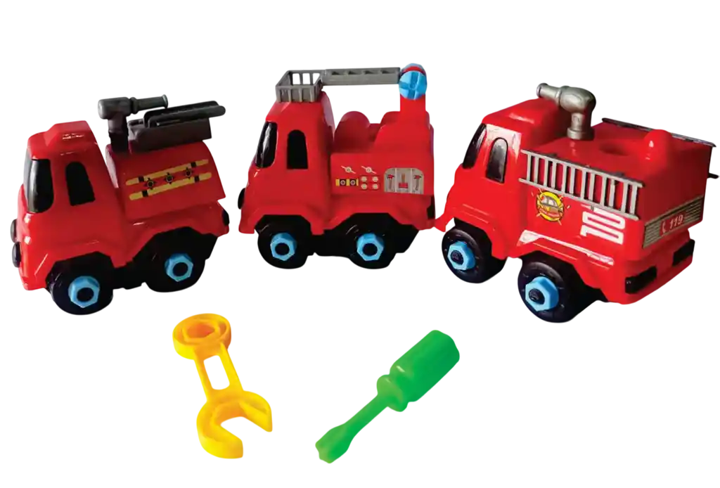 Kit Juguete Carros Bomberos Desarmables X3 Unidades