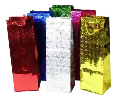 Bolsa De Regalo Metalizada Para Botella
