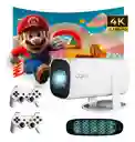 Proyector Android Plataformas Streaming 4k Juegos Hasta 200 Pulgadas Control Air Mouse
