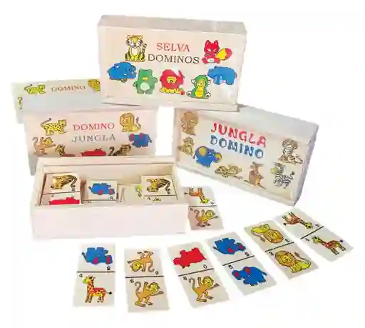 Juguete Didactico Domino De Madera Para Niños Motivos Surtidos