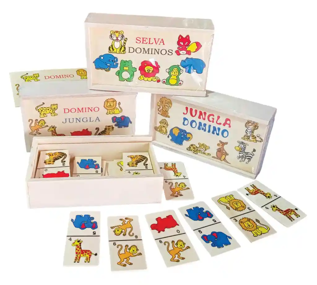 Juguete Didactico Domino De Madera Para Niños Motivos Surtidos