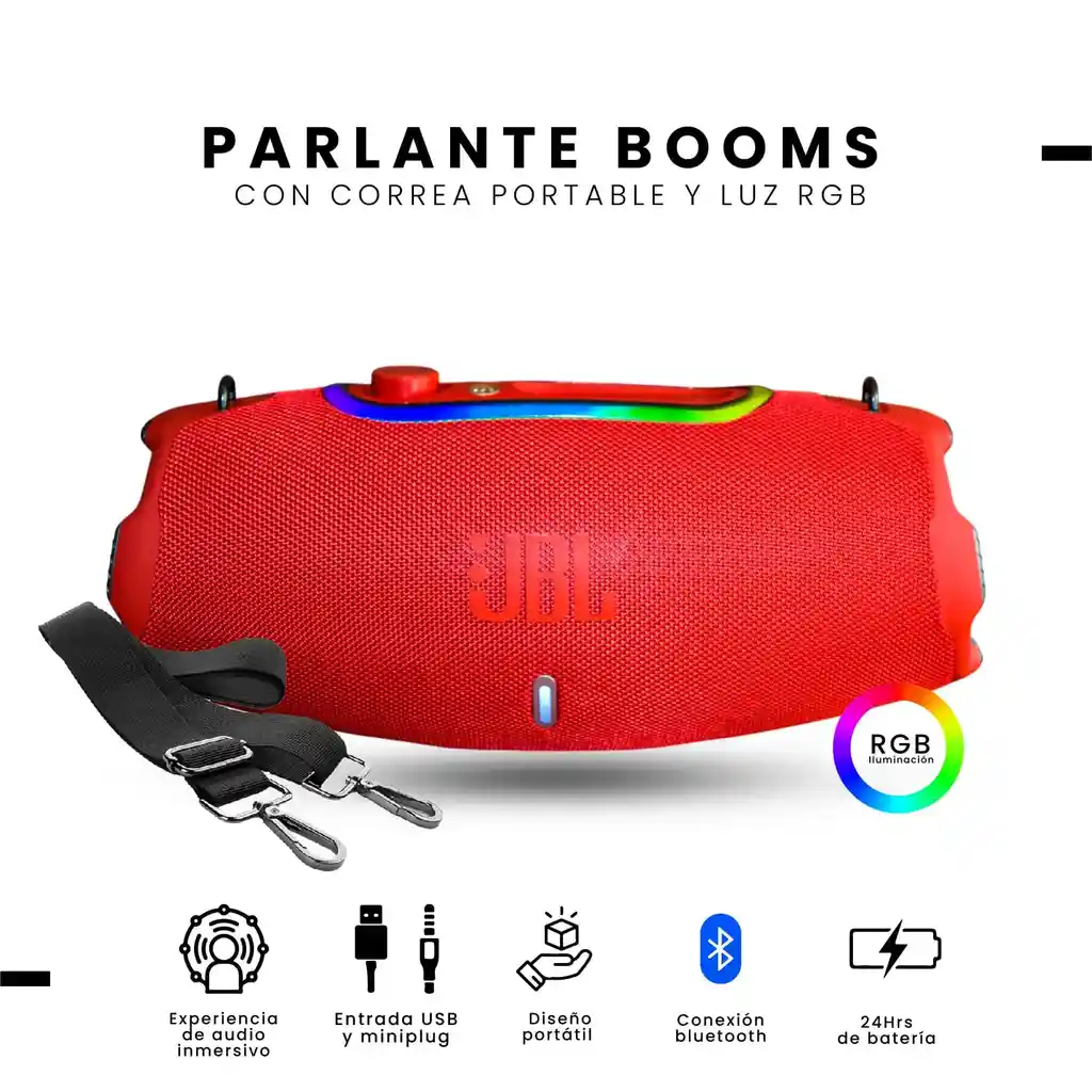 Parlante Xtreme Replica 1.1 Jbl Grande Bluetooth Sonido Potente Rojo