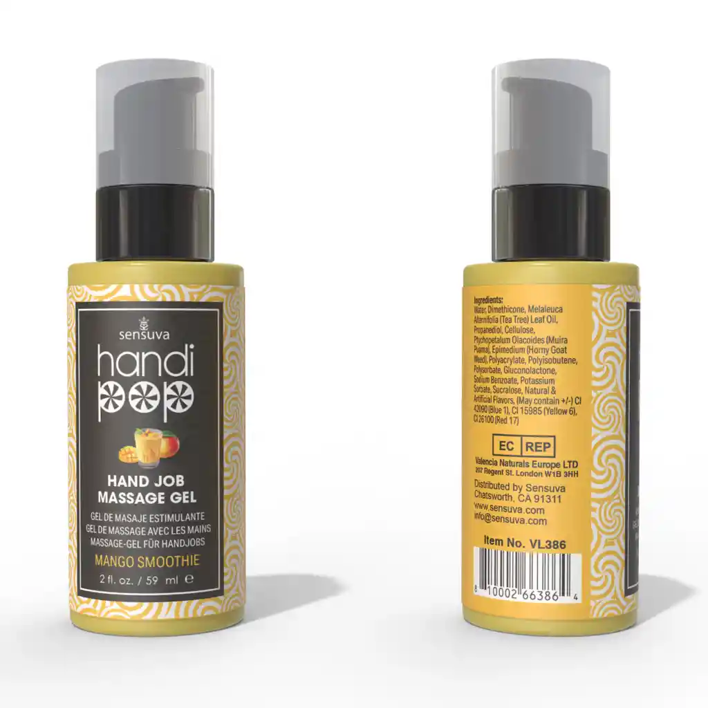 Gel De Masaje Comestible Handipop Mango Smoothie Sensuva 59 Ml