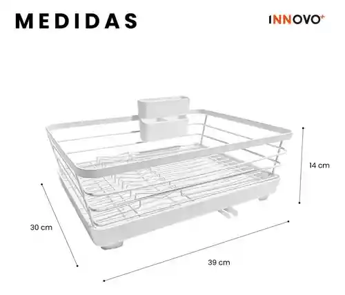 Platero Escurridor Organizador De Loza Con Desagüe Innovo Home
