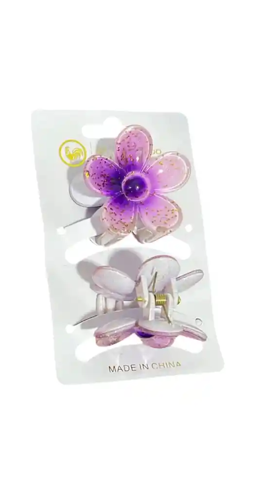 Gancho Caiman Pinza Pequeño Para Cabello Diseño De Flor Colores Varios X Und