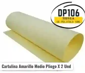 Cartulina Amarillo Medio Pliego X 2 Und