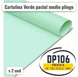 Cartulina Verde Medio Pliego X 2 Und