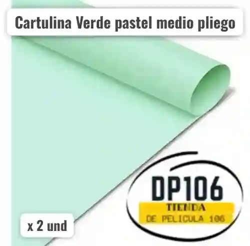 Cartulina Verde Medio Pliego X 2 Und