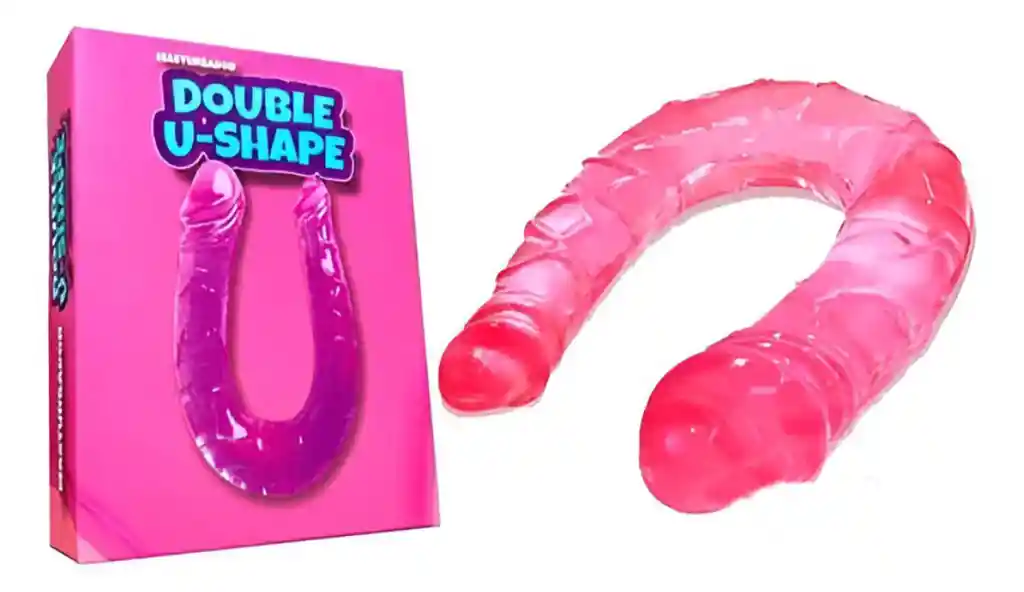 Masturbador Doble Penetración Dildo Consolador Masturbador Double U-shape Diversión Doble