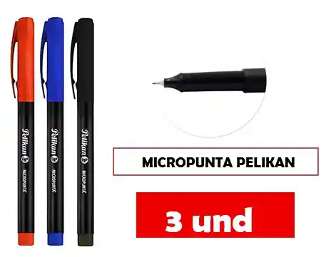 Micropunta Negro - Rojo - Azul - Pelikan X 3und