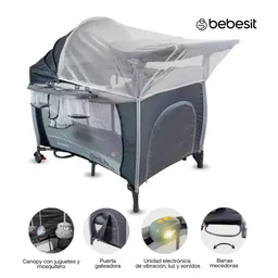 Cuna Corral Traveller Bebesit Gris Bebesit 6044gy