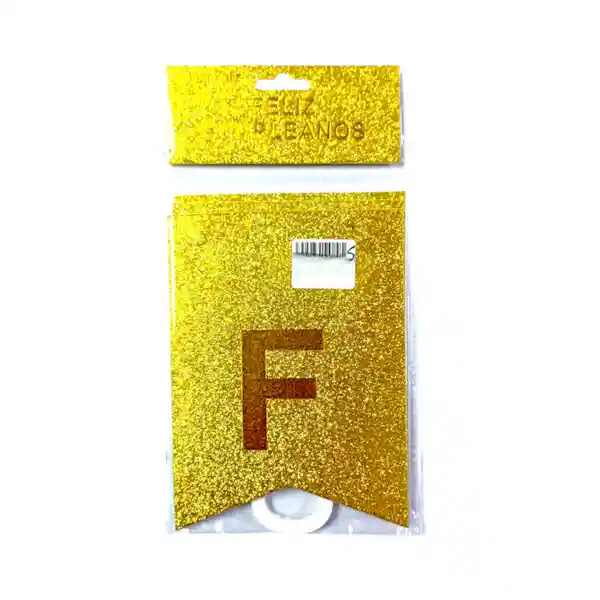 Banderines Dorado Escarchado Grande Feliz Cumpleaños