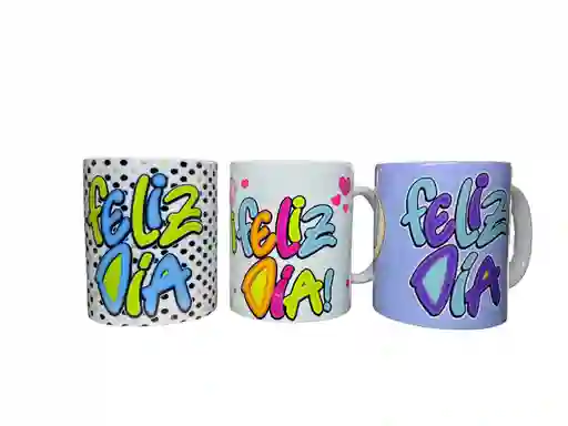 Mug Feliz Día Pocillo Varios Motivos