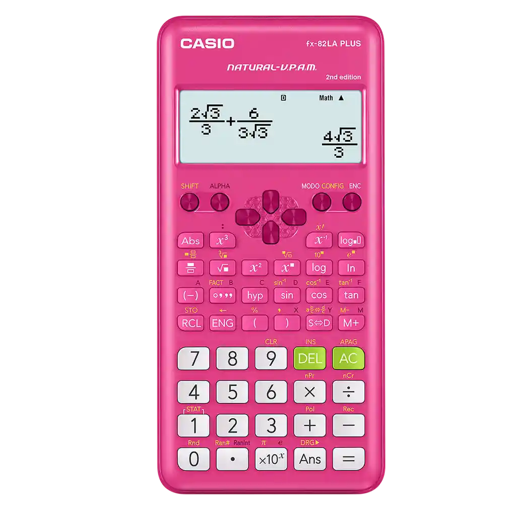 Calculadora Cientifica Casio Fx-82la Plus 252 Funciones Rosado