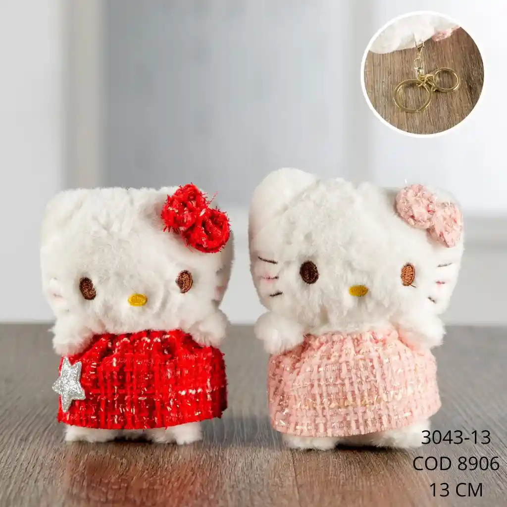 Peluche Llavero Hello Kitty Rojo