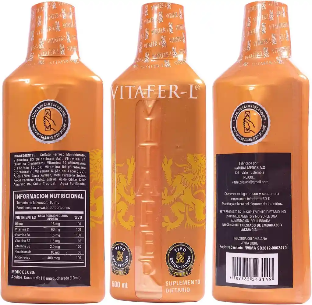 Vitafer 500ml Energizante Multivitamínico X2und