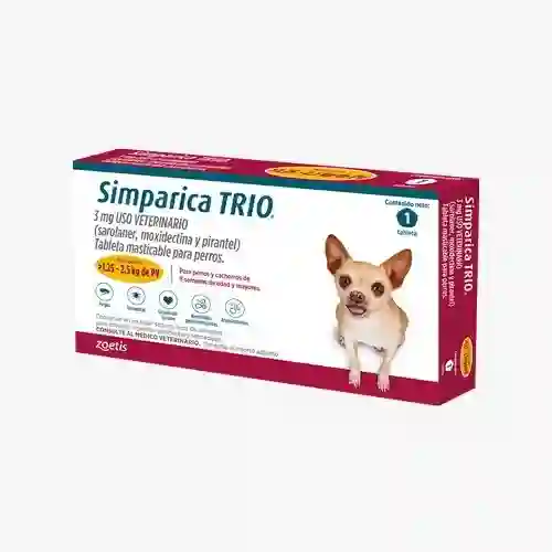 Simparica Trio Perros De 1,25 Hasta 2,5kg