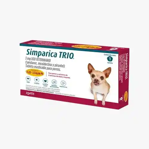 Simparica Trio Perros De 1,25 Hasta 2,5kg