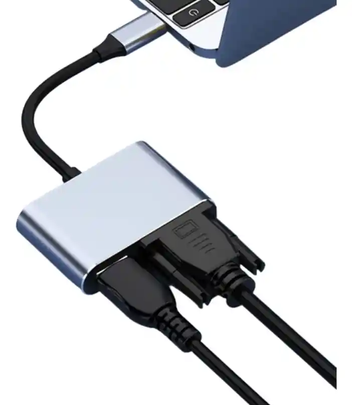 Convertidor Tipo C A Hdmi + Vga Adaptador 2 En 1