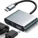 Convertidor Tipo C A Hdmi + Vga Adaptador 2 En 1