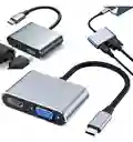 Convertidor Tipo C A Hdmi + Vga Adaptador 2 En 1