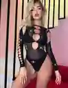 Lencería De Malla Brillante Para Mujer, Lencería Sexy De Malla Con Diamantes De Imitación,