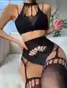 Lencería De Malla Brillante Para Mujer, Lencería Sexy De Malla Con Diamantes De Imitación,
