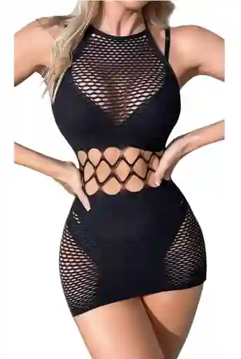 Lencería De Malla Brillante Para Mujer, Lencería Sexy De Malla