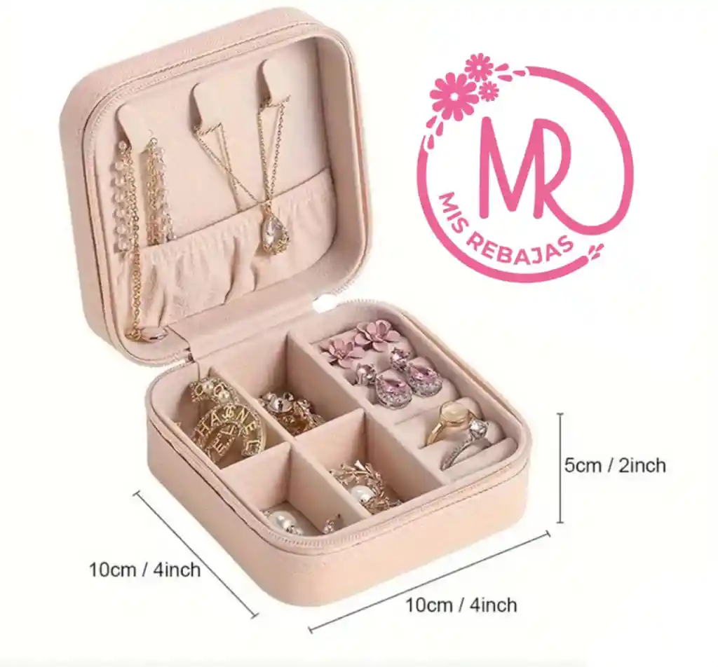 Organizador Pequeño De Joyas En Tono Beige (medidas En La Segunda Foto)
