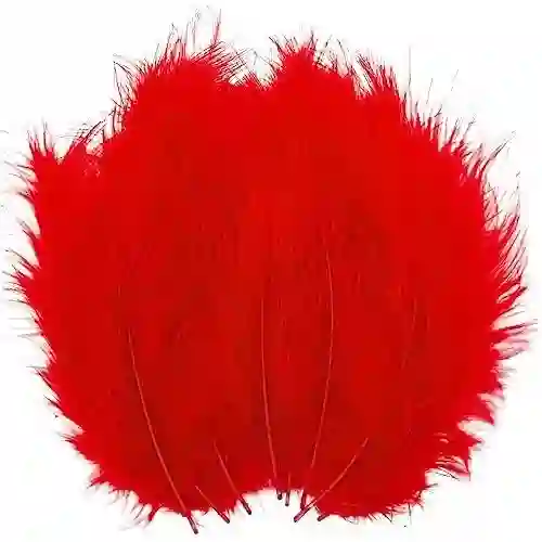 Plumas Sintéticas Decorativas Color Rojo Paquete X20 Unidades