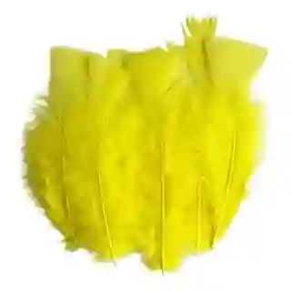 Plumas Sintéticas Decorativas Color Amarillo Paquete X20 Unidades