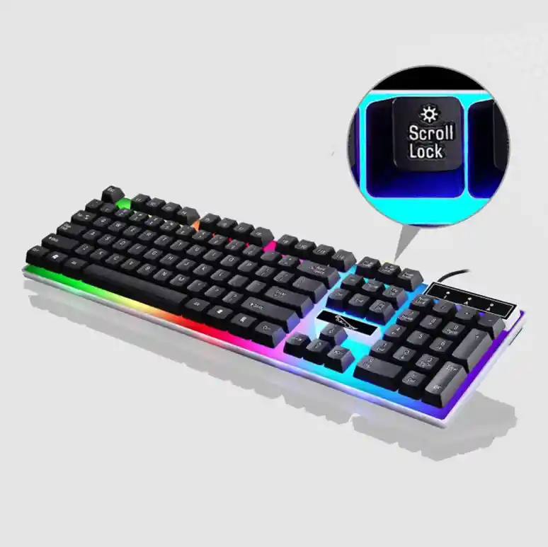 Set Teclado Y Mouse Gamer Rgb Multicolor Negro Gamer