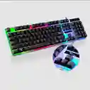Set Teclado Y Mouse Gamer Rgb Multicolor Negro Gamer