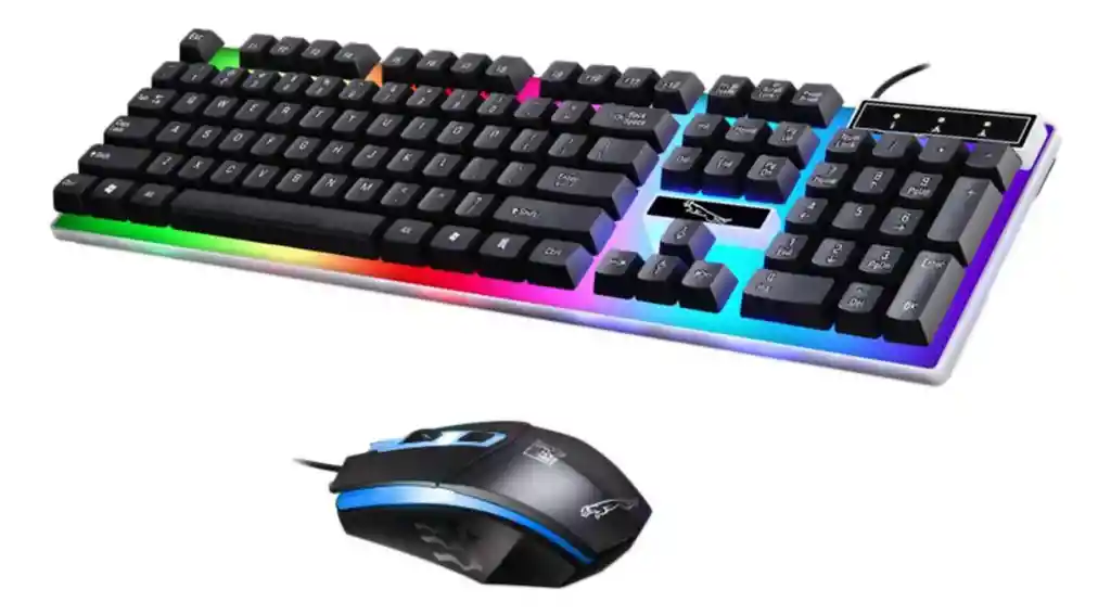 Set Teclado Y Mouse Gamer Rgb Multicolor Negro Gamer