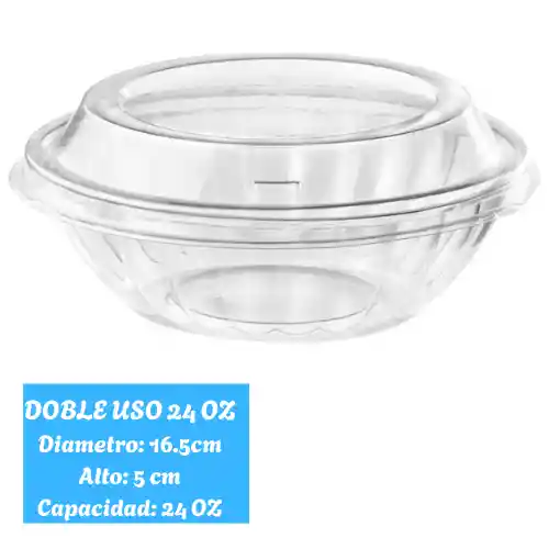 Contenedor Doble Uso 24 Onz Con Tapa