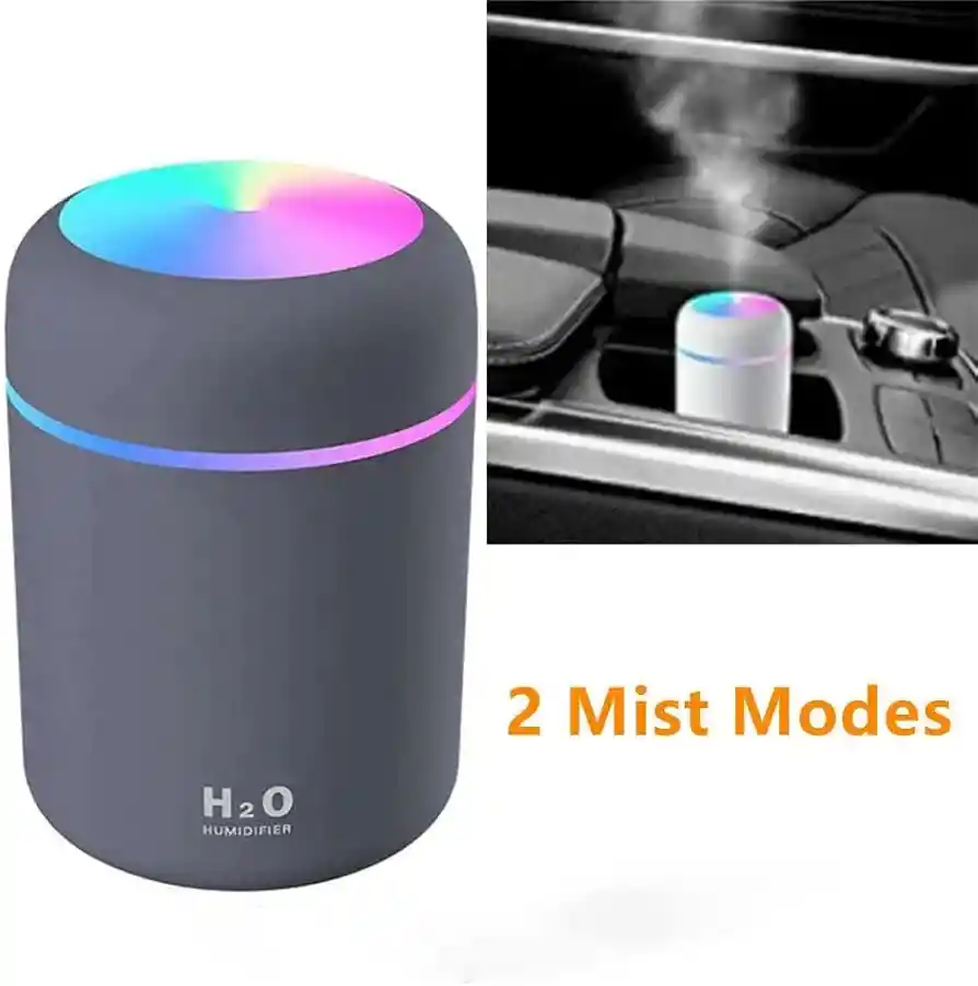 Humidificador, Difusor, Ambientador Con Luz Led Usb Portátil (gris)