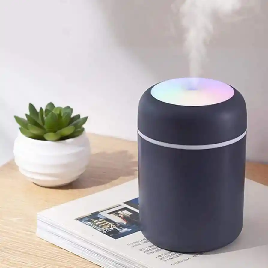 Humidificador, Difusor, Ambientador Con Luz Led Usb Portátil (gris)