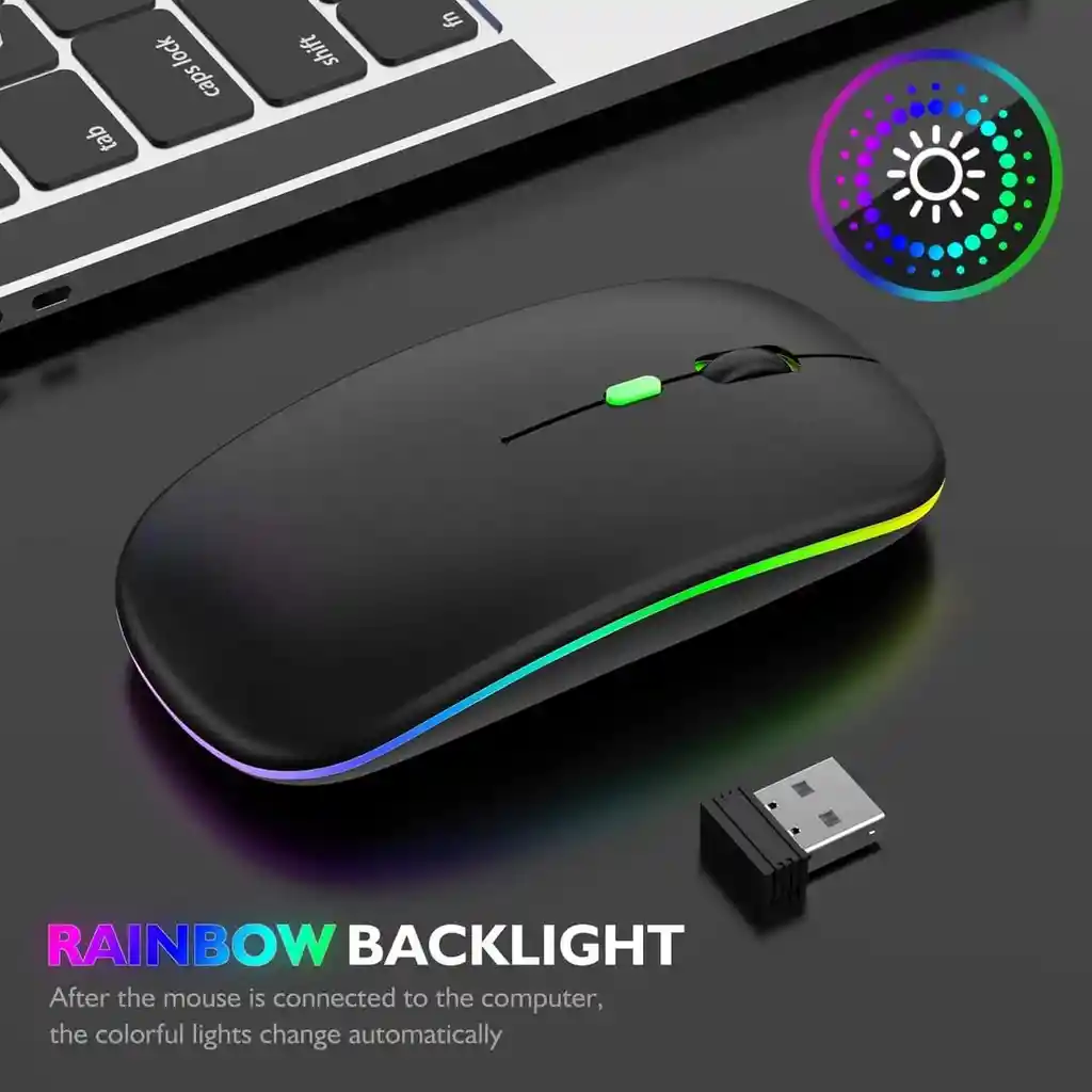 Mouse Inalámbrico Ultrafino Recargable 2,4g Bluetooth / Usb W07