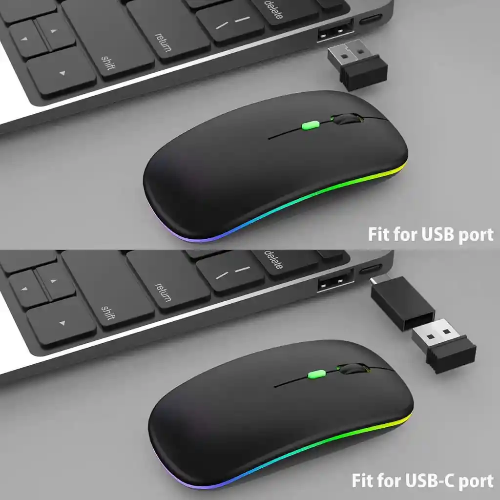 Mouse Inalámbrico Ultrafino Recargable 2,4g Bluetooth / Usb W07