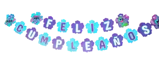 Feliz Cumpleaños Feston Letrero Stitch