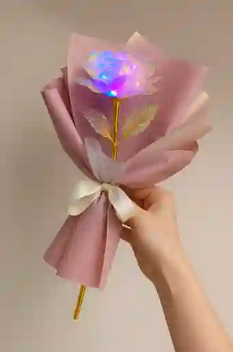 Bouquet Rosa Eterna Papel Holografico