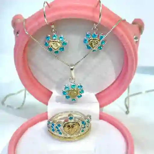 Set De 15 Años Colección Heart Azul Cielo Rf2